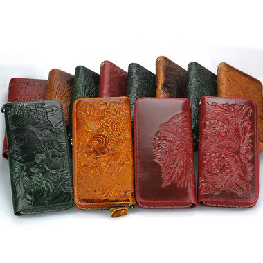 Genuine Leather Flower Pattern