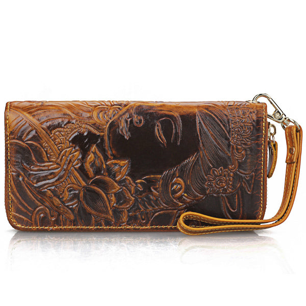 Genuine Leather Flower Pattern