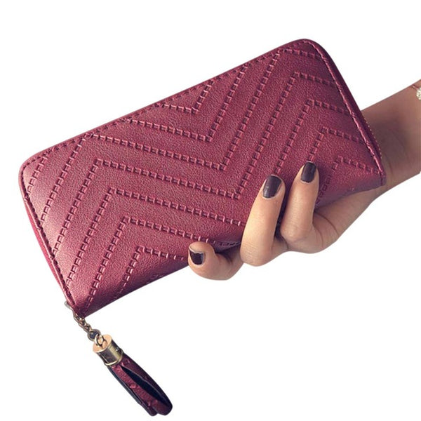 Leather Tassel Wave Wallet