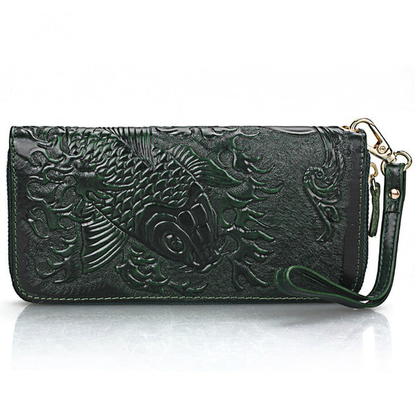 Genuine Leather Flower Pattern