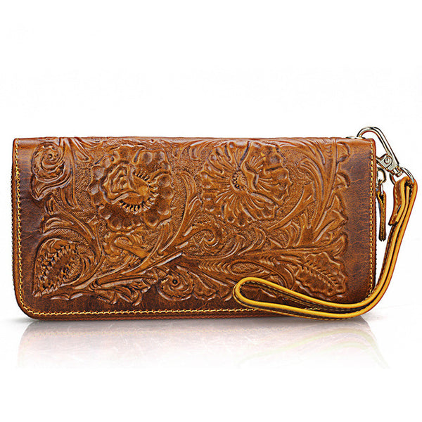 Genuine Leather Flower Pattern