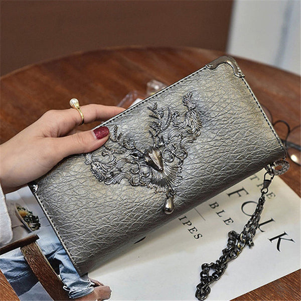 Silvery Skull Wallet